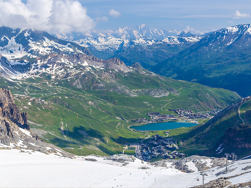 Ski été au glacier à la grande motte